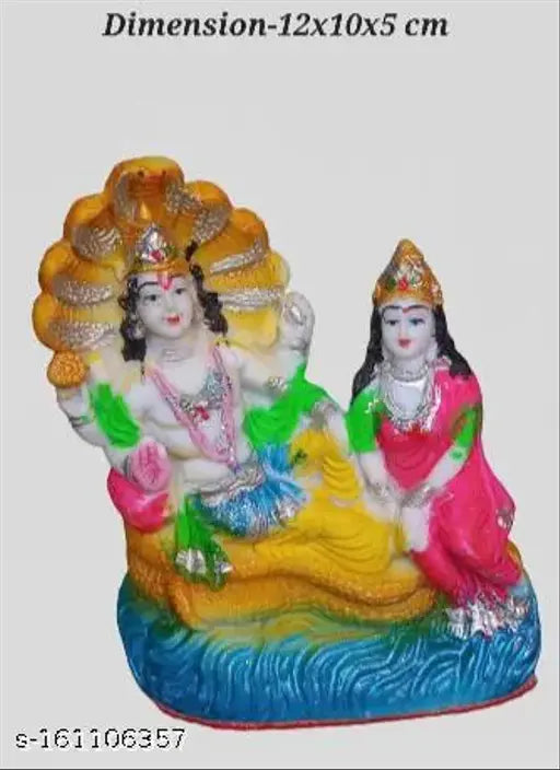 Poly Resin Laxmi Narayana ji statue, Indian collectible idol on display