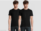 Premium quality cotton T-shirts for men, solid color, short sleeves - India origin