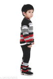 Multicolor striped woolen sweater for boys with full sleeves, soft and comfortable for winter wear