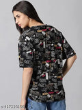 Lycra printed t-shirt for women, short sleeves, S-XXXL sizes on mannequin
