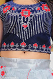 Velvet and net Girls lehenga Choli with zari stitch, three-quarter sleeve top. Indian traditional outfit for girls aged 4-9 years