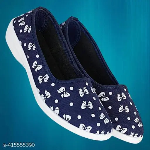 Women's synthetic ballerina flats - solid design in sizes IND-5, IND-7, IND-8. Made in India