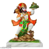 Polyresin Hanuman idol, 10-inch tall, for home pooja temple, washable and unbreakable