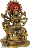 Golden brass Goddess Durga Maa idol from Sai Collection, small (12cm) figure perfect for gifting during weddings, anniversaries, or special occasions