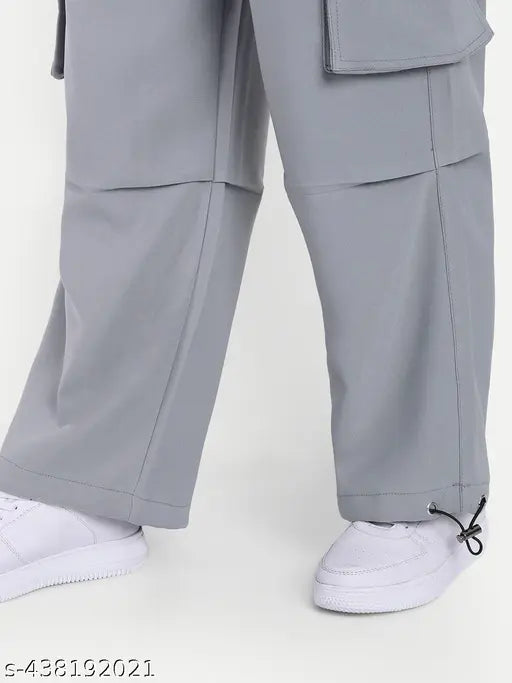 Grey cargo pants for women