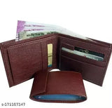 Fashionable faux leather men's wallet with 5 compartments, textured net design