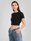 Cotton Crop Top, solid print for women & girls, Indian brand offering trendy, comfortable fashion