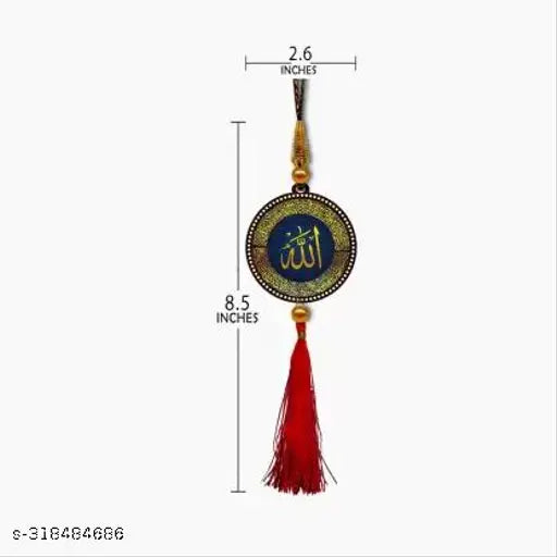 High-quality wooden, matte finish Quran and Mecca Madina car idol combo set of 4 for car dashboard and hanging ornament, Made in India