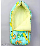 Green cotton sleeping bag for newborn babies aged 9 months, long-sleeved solid pattern design
