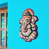 Handcrafted Vetiver root Ganesha wall hanging, Indian Lord Vinayakar idol with medicinal properties for Pooja Room or home decor, 9" x 1.5" size, eco-friendly and traditional Antique figurine