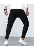 Black cotton party wear and casual jeans with man skull print - men's fashion accessory for casual outings