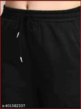 Trendy black jogger pants with elastic waistband and drawstring closure