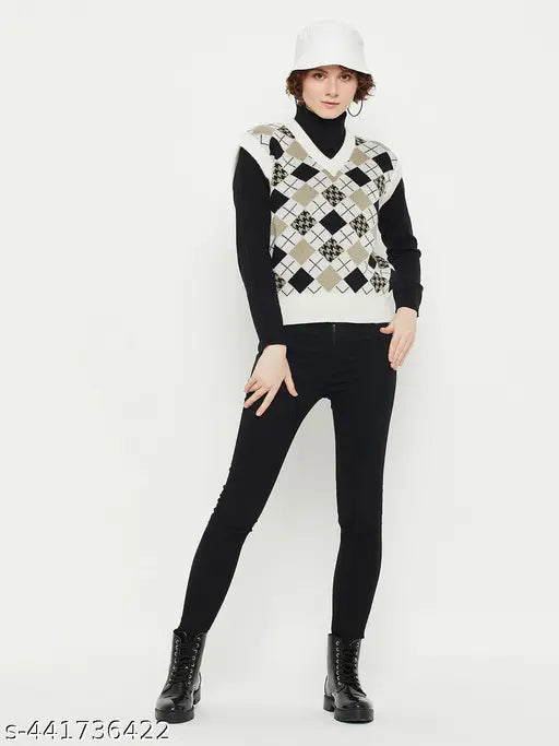 Kasma Women Turtle Neck Full Sleeves Cable Knit Sweater