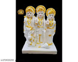 Handcrafted marble MISHA Exclusive Ram Darbar Idol, 55 inches tall, Hindu religious showpiece for home temple decoration