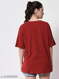 Women's new oversize round neck half-sleeve printed T-shirt regular fit fashion trendy