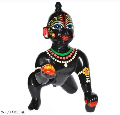 Brass Krishna Idol - Kala kanhiya 4no, traditional Indian decorative art piece for home or altar, approximately 6 cm x 8 cm x 6 cm