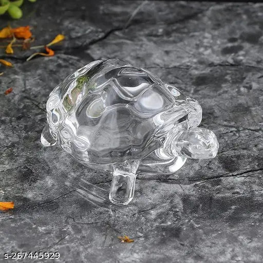 Original crystal turtle Vastu showpiece for career & luck, 4.5cm x 4.5cm x 5cm, India origin