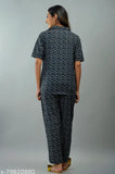 Pure cotton printed nightsuit, Jaipuri style nightdress for women, short-sleeved pyjama top and bottom