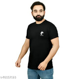 Solid cotton, short-sleeved round neck polyester t-shirt for men, comfortable and lightweight, Indian origin