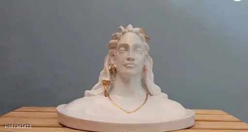 White polyresin Adi Shankara figurine of Lord Shiva Murti, perfect for home decor and spiritual gifting