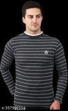 Mens woolen striped long-sleeve t-shirt, lightweight for travel, comfortable fit, made in India