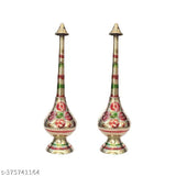 Brass Gulab Pash Gangajal Spray Bottle, traditional Indian incense holder, 10 inches, handcrafted