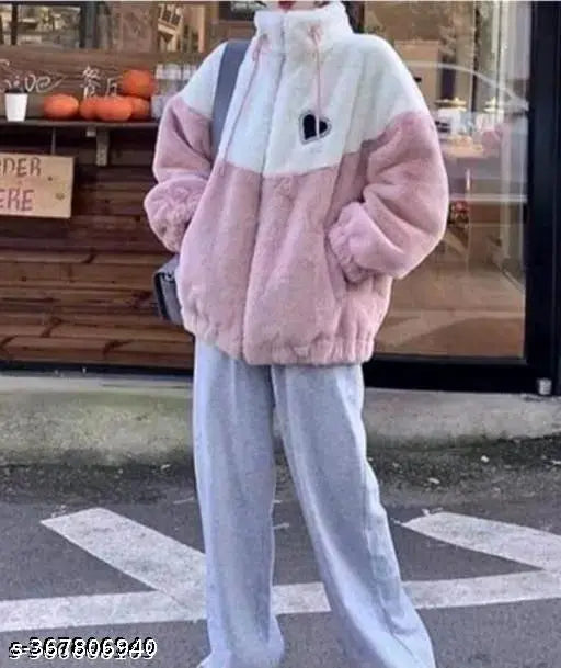 Pink wool stylish jacket with printed net, high-quality Indian craftsmanship