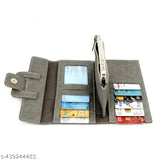 Leather women's wallet with flap, multiple card slots and coins