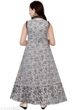 Silk sleeveless maxi dress for kids, printed net festive wedding gown. Comfortable and fashionable daily wear for kids, perfect for parties and occasions