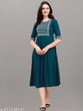 Blue kameez with embroidery, long sleeves