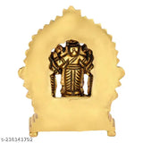 Brass Lord Vishnu with Shridevi and Bhudevi sculpture, intricately handcrafted, exquisite South Indian home decorative item, height 2.9 inches, premium brass quality