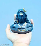Resin Adiyogi Ji with Rudraksha Mala, intricately handcrafted Indian home decor or car dashboard figure (9cm x 9cm x 7cm). Handmade in India