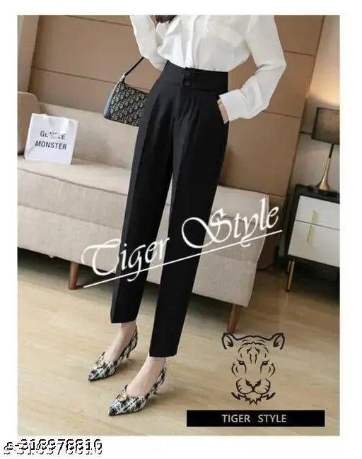 Tiger Style Double Bottomsimplicity Straight Fit Leggings for Women and Girls