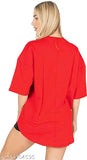 Oversized womens cottonblend half sleeve tshirt