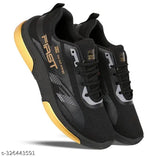 Black, yellow, white kids sports shoes combo for walking and running