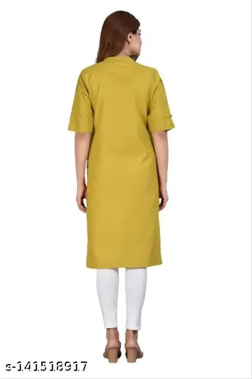 Green cotton kameez petite, knee length