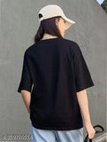 Black graphic t-shirt, women's oversized style
