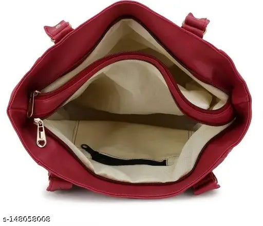 Purple handbag with a pocket, 3 card slots
