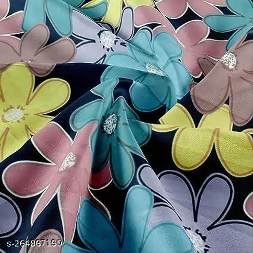 Floral print 72x78 inches bedsheet with 2 pillow covers, blue & pink microfiber cotton.