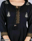 Black embroidered long sleeves dress, V-neck