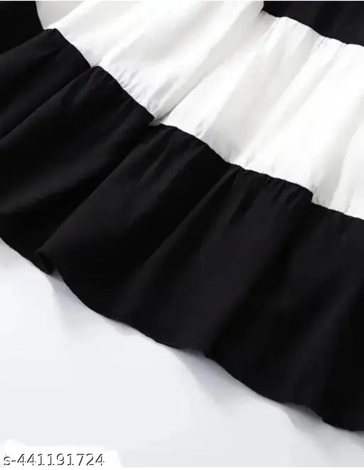 Multi-colored rayon colorblocked net skirt, free size, ideal for light occasions