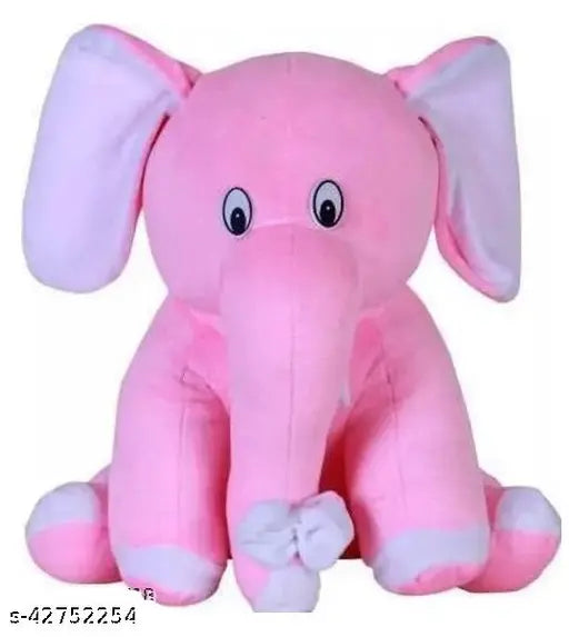 White Elephant cream cap soft toy, fabric net, 26 cm x 32 cm, kid-friendly cuddly teddy bear