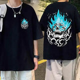 HIDEN BROOKS men black cotton blend round neck oversized t-shirt with printed skull design - India
