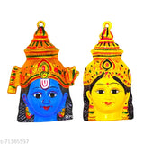 Gold painted idols of Hindu deities, Laxmi and Ganesh