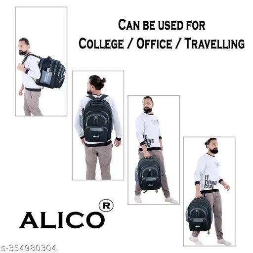 Large polyester Jumboo-style waterproof school bag for Class 5th to 10th, fits up to 13" laptop