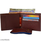 Premium mens genuine leather wallet, hand-stitched, solid net quantity 1, perfect for travel or office, black matte box presentation