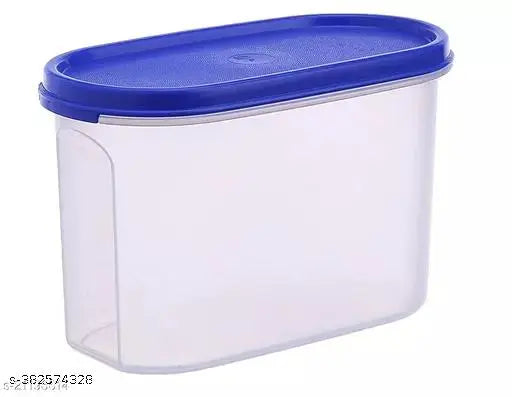 Blue plastic airtight container with modular design and capacity of 1000ml, suitable for storing tea, coffee or sugar