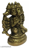 Golden deity statue with multiple arms, kneeling pose