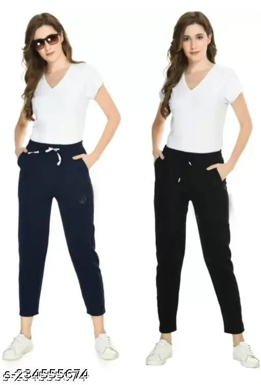 Polycotton purple womens pyjama trousers in combo, solid pattern, size 28-36