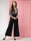 Fancy printed net Lycra jumpsuit for women and girls, long sleeves, multiple sizes available